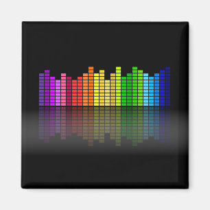 Colourful Music Equalizer w/Reflection, Cool Techn Magnet