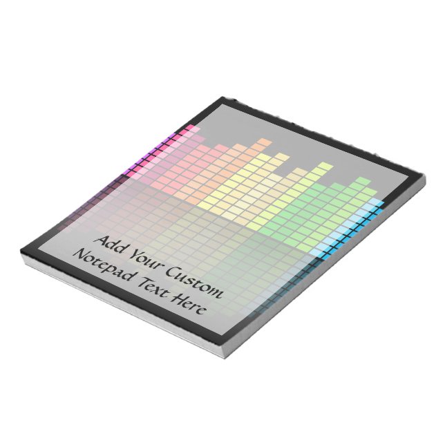 Colourful Music Equalizer w/Reflection, Cool Techn Notepad (Rotated)