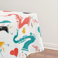 Colourful Music Instruments Note & Hearts Pattern