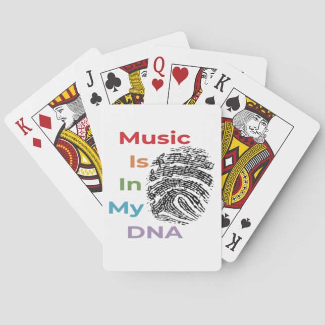 Colourful Music Is In My DNA Musician Music Notes  Playing Cards (Back)