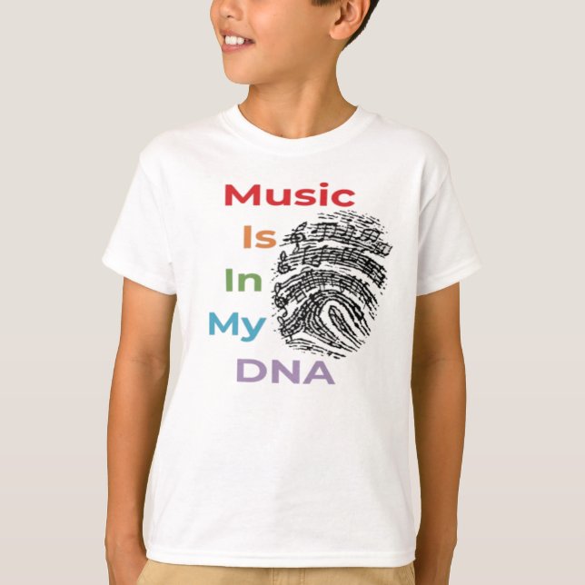 Colourful Music Is In My DNA Musician music notes T-Shirt (Front)
