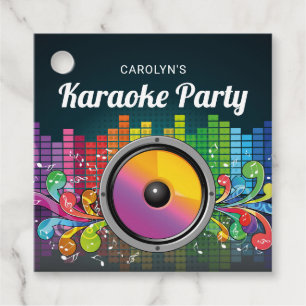 Colourful Music Karaoke Birthday Party Favour Tags