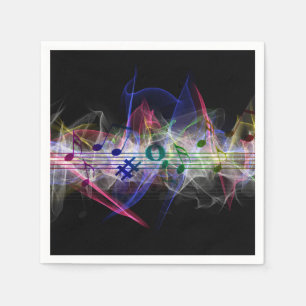 Colourful Music Note Musically Napkin