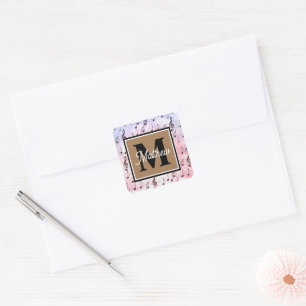 Colourful Music note Musician Monogram Square Sticker