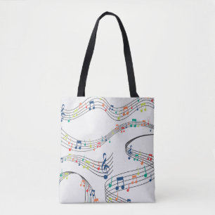 Colourful music note musician musical  tote bag