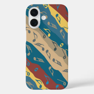 Colourful Music Note Stripes iPhone 16 Case