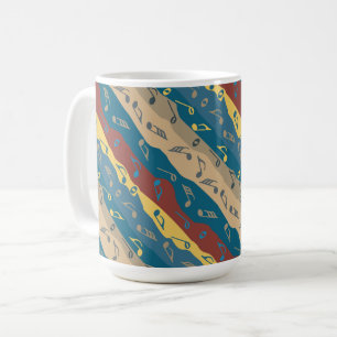 Colourful Music Note Stripes Coffee Mug