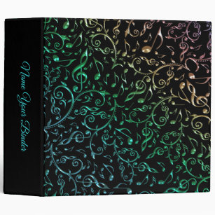 Colourful Music Notes and Clefs Pattern Binder