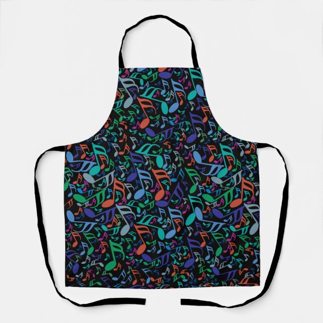 Colourful Music Notes Apron (Front)