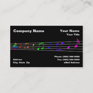 Colourful Music Notes Business Card