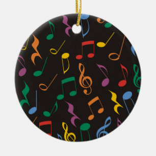 Colourful Music Notes Ceramic Ornament