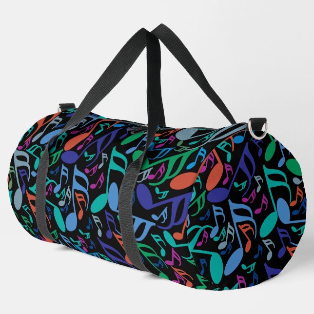 Colourful Music Notes Duffle Bag (Left Corner)