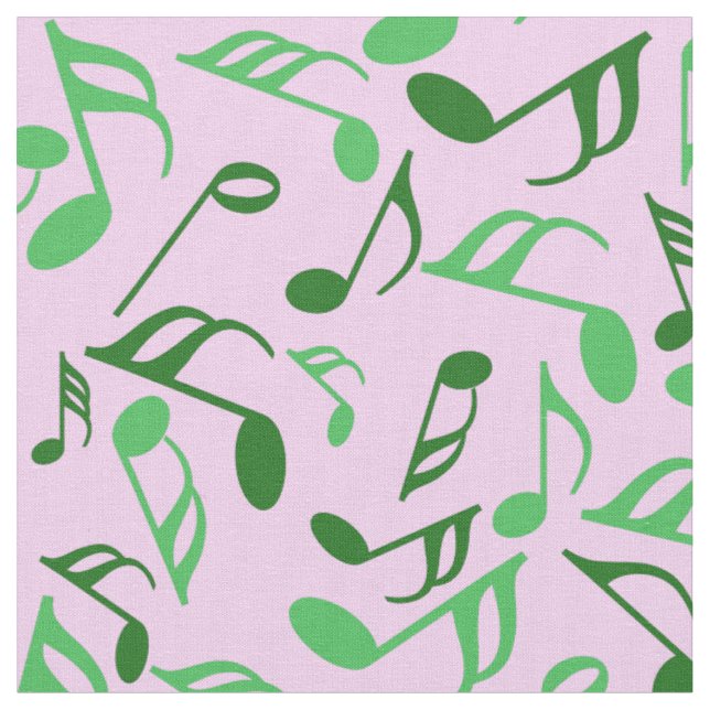 Colourful Music Notes  Fabric (Close Up)