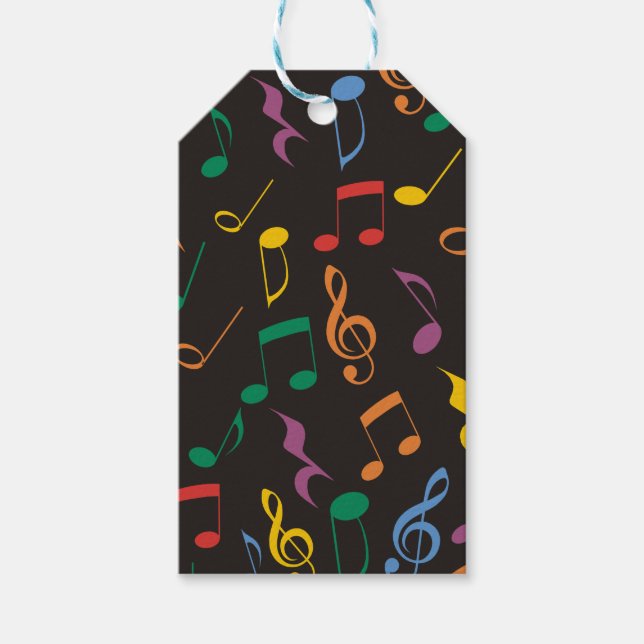 Colourful Music Notes Gift Tags (Front)