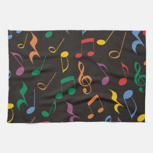 Colourful Music Notes Kitchen Towel