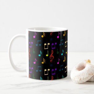 Colourful Music Notes Musician Musical Note Art Coffee Mug
