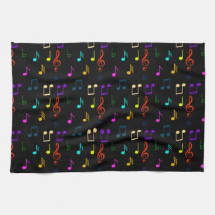 Colourful Music Notes Musician Musical Note Art Kitchen Towel
