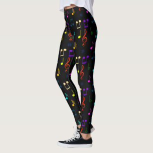 Colourful Music Notes Musician Musical Note Art Leggings