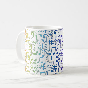 Colourful Music Notes Musicians Music Lovers  Coffee Mug