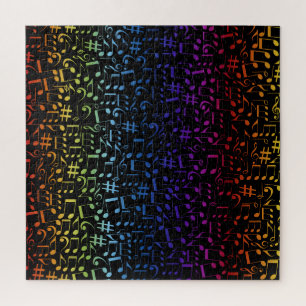 Colourful Music Notes Musicians Music Lovers  Jigsaw Puzzle