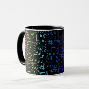 Colourful Music Notes Musicians Music Lovers  Mug