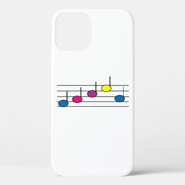 Colourful Music Notes on Staff Pattern Case-Mate iPhone Case (Back)