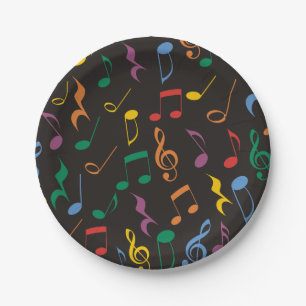 Colourful Music Notes Paper Plate