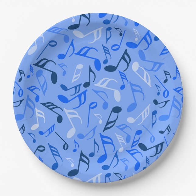 Colourful Music Notes  Paper Plate (Front)