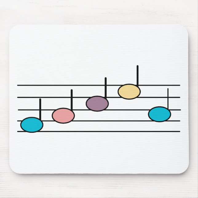 Colourful Music Notes Pastel Pattern Mouse Pad (Front)