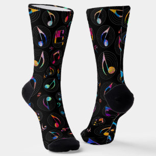 Colourful Music Notes Pattern  Socks