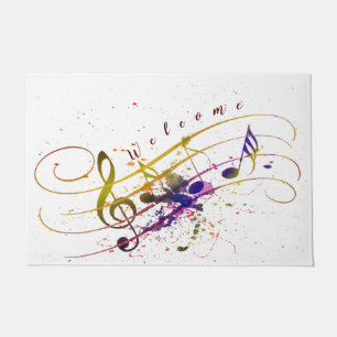 Colourful music splatter Door Mat