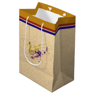 Colourful music splatter medium gift bag