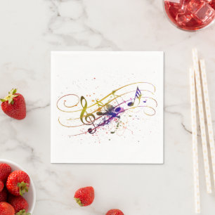 Colourful music splatter napkin