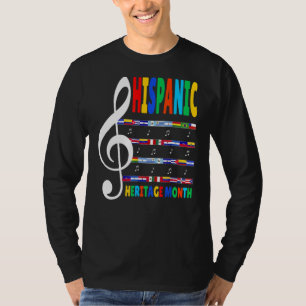 Colourful Music Teacher Kid National Hispanic Heri T-Shirt