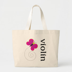 Colourful Music Violin Tote Bag