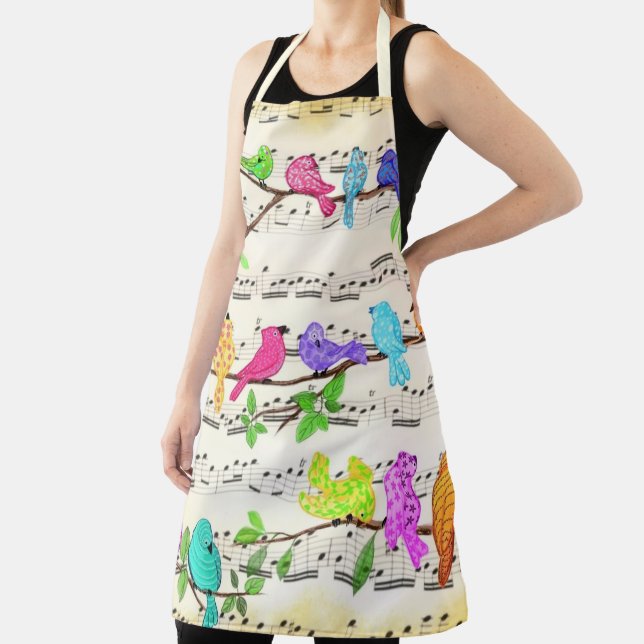 Colourful Musical Birds Symphony Magic Song Apron (Insitu)