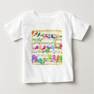Colourful Musical Birds Symphony - Spring Song Baby T-Shirt