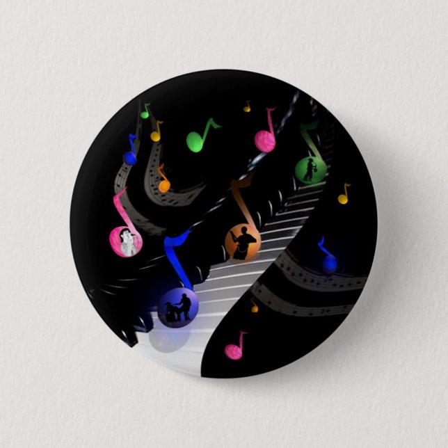 Colourful Musical Button Round (Front)