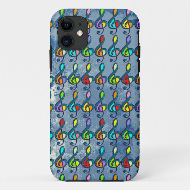 colourful musical clave notes pattern Case-Mate iPhone case (Back)