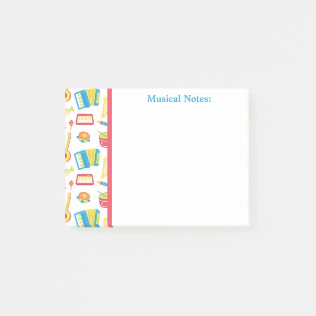 Colourful Musical Instruments For Kids Post-it Notes (Front)