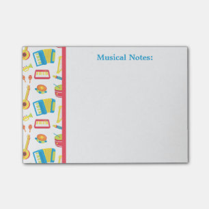 Colourful Musical Instruments For Kids Post-it Notes