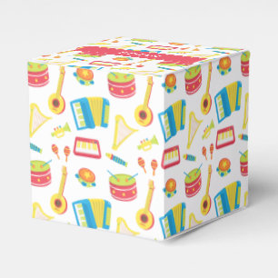 Colourful Musical Instruments Pattern For Kids Favor Box