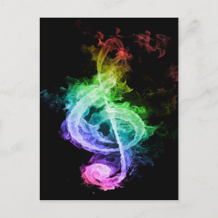 Colourful Musical Note Design Postcard