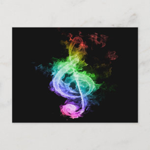 Colourful Musical Note Design Postcard
