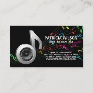 Colourful Musical Note Subwoofer Business Card