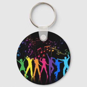 Colourful Musical Notes and Dancers Keychain
