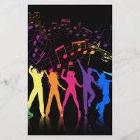 Colourful Musical Notes and Dancers