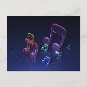 Colourful Musical Notes Design Postcard