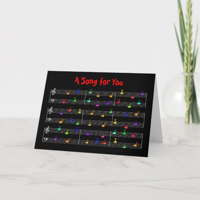 Colourful Musical Notes Greeting Card (Front)