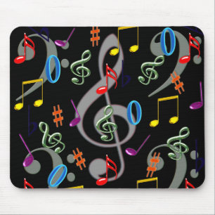 Colourful Musical Notes Mousepad